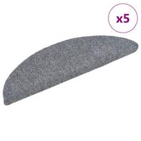 Laiptų kilimėliai lipnūs 5 vnt 56x17x3 cm šviesiai pilki pusapvaliai