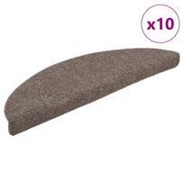 Laiptų kilimėliai lipnūs 10 vnt 56x17x3 cm smėlio spalvos pusapvaliai
