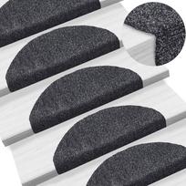 Laiptų kilimėliai lipnūs 5 vnt 65x21x4 cm tamsiai pilki pusapvaliai dideli