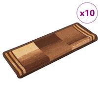 Lipnūs laiptų kilimėliai 10vnt rudos spalvos 65x21x4cm