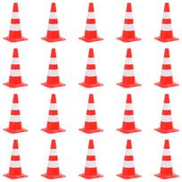 Įspėjamieji kūgiai 20vnt raudonos ir baltos spalvos 50cm