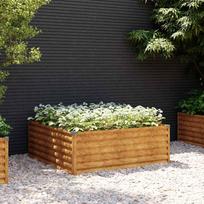 Aukštas sodo lovelis 100x100x36cm Corten plienas
