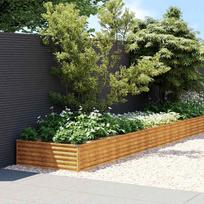 Aukštas sodo lovelis 960x100x36cm Corten plienas