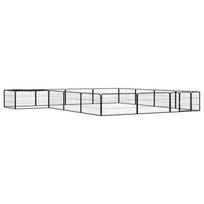 Šunų aptvaras 16 segmentų juodas 100x50cm plienas