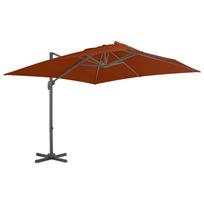 Gembinis sodo skėtis su aliuminio stulpu terakota 300x300cm