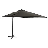 Gembinis skėtis su stulpu ir LED lemputėmis antracito 250cm