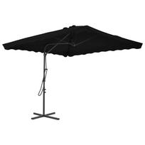 Sodo skėtis su plieniniu stulpu juodos spalvos 250x250x230cm