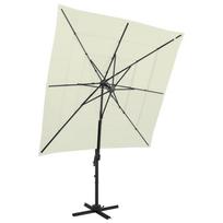 Sodo skėtis su aliuminio stulpu smėlio 250x250cm 4 aukščių