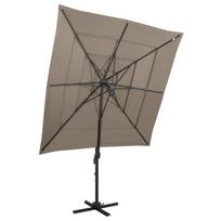 Sodo skėtis su aliuminio stulpu taupe 250x250cm 4 aukščių