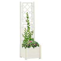 Sodo lovelis su treliažu baltos spalvos 43x43x142cm PP