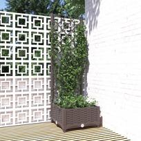 Sodo lovelis su treliažu rudos spalvos 40x40x1215cm PP