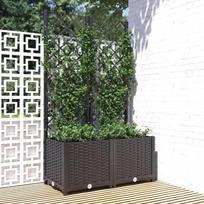 Sodo vazonas su grotelėmis juodas 80x40x136 cm PP