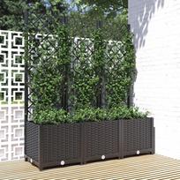 Sodo vazonas su grotelėmis juodas 120x40x136 cm PP