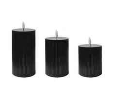 Rinkinys 3x LED žvakės BRILLO LED/2xAA juoda + nuotolinis valdymas