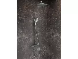 Stacionari dušo sistema Ravak Flat, FL 091.00CR termostatiniu maišytuvu ir dušo komplektu, chromas