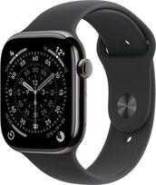 Apple Watch Series 11 GPS + Cellular 42mm Slate Titanium Case with Black Sport Band - M/L