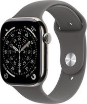 Apple Watch Series 11 GPS + Cellular 46mm Natural Titanium Case with Stone Grey Sport Band - S/M