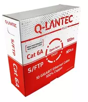 Q-LANTEC S/FTP cat.6A tinklo kabelis, vytos poros, LSOH, Dca 4x2x23 AWG, 10Gb/s, pilkas, 100 m (KIS6ALSOH100DQ)