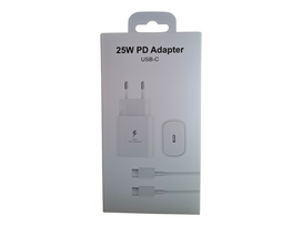 Telefono pakrovejas 25W + laidas usb type c usb c 100cm (baltas)