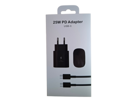 Telefono pakrovejas 25W + laidas usb type c usb c 100cm (juodas)