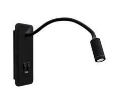 LED lanksti sieninė lempa su USB BASE LED/8W+LED/2W/230V juoda