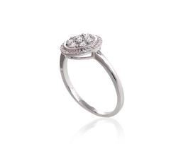 Auksinis žiedas su deimantais Diamond Sky "Diamond Flower II", 18.5