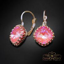 Auskarai moterims DiamondSky „Vintage IV (Lotus Pink DeLite)“ su Swarovski kristalais