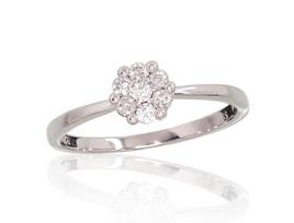 Auksinis žiedas su deimantais Diamond Sky "Diamond Flower II", 18.5