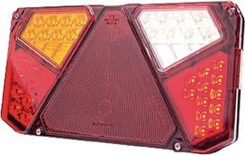 Daugiafunkcė galinė lempa LH LED, stačiakampė, 12–24V, 242x134x36,5 mm, 7 kontaktų, Kramp LA40008