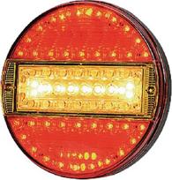 Daugiafunkcė galinė lempa LED, apvali, 12–24V, Ø140mm, 7 kontaktų, Kramp LA40014