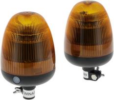 2 sinchronizuojamų LED mirksinčių švyturėlių komplektas TWIN, 12–24V, lankstus tvirtinimas LA20095