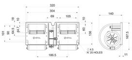 Dvigubas ventiliatorius 12V, 011-A40-22 30004504
