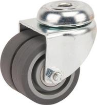 Sukamasis ratukas, guminis ratukas: skersmuo 50x19mm, vienos skylės tvirtinimas, apkrova: 60kg, Tente 2970PJP050P3011