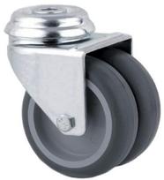 Sukamasis ratukas, guminis ratukas: skersmuo 75x25mm, vienos skylės tvirtinimas, apkrova: 100kg, Tente 2970PJP075P3010