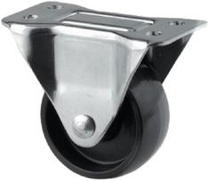 Fiksuotas ratukas, poliamido ratas: 65x30mm, tvirtinimo plokštė 95x54mm, apkrova 120kg, Tente 3438POO065P609554