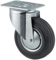 Pasukamas ratukas, guminis ratas: 160x40mm, tvirtinimo plokštė 137x105mm, apkrova 135kg, Tente 3470DVR160P63