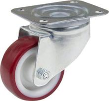 Pasukamas ratukas, poliuretano ratas: 80x32mm, tvirtinimo plokštė 105x85mm, apkrova 100kg, Tente 3470UAR080P62