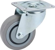 Pasukamas ratukas, guminis ratas: 100x34mm, tvirtinimo plokštė 105x85mm, apkrova 160kg, Tente 3470UFP100P62