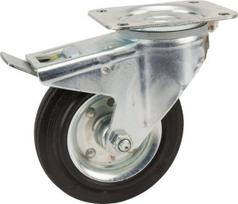 Pasukamas ratukas, guminis ratas: 160x40mm, su stabdžiu, tvirtinimo plokštė 137x105mm, apkrova 135kg, Tente 3477DVR160P63
