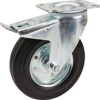 Pasukamas ratukas, guminis ratas: 200x50mm, su stabdžiu, tvirtinimo plokštė 137x105mm, apkrova 205kg, Tente 3477DVR200P63