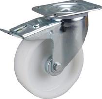 Pasukamas ratukas, poliamido ratas: 125x40mm, su stabdžiu, tvirtinimo plokštė 105x85mm, apkrova 250kg, Tente 3477UOJ125P62