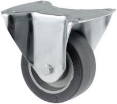 Fiksuotas ratukas, guminis ratas: 100x40mm, tvirtinimo plokštė 105x85mm, apkrova 200kg, Tente 3478IEP100P62