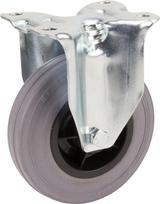Fiksuotas ratukas, guminis ratas: 125x37mm, tvirtinimo plokštė 103x85mm, apkrova 100kg, Tente 3478PIR125P62