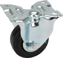 Fiksuotas ratukas, guminis ratas: 80x35mm, tvirtinimo plokštė 103x85mm, apkrova 70kg, Tente 3478PVJ080P62