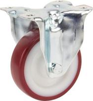 Fiksuotas ratukas, poliuretano ratas: 100x32mm, su stabdžiu, tvirtinimo plokštė 103x85mm, apkrova 150kg, Tente 3478UAR100P62
