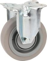 Fiksuotas ratukas, guminis ratas: 125x40mm, tvirtinimo plokštė 103x85mm, apkrova 250kg, Tente 3478UFP125P62