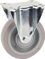 Fiksuotas ratukas, guminis ratas: 160x46mm, tvirtinimo plokštė 137x115mm, apkrova 300kg, Tente 3478UFP160P63