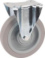 Fiksuotas ratukas, guminis ratas: 200x46mm, tvirtinimo plokštė 137x115mm, apkrova 400kg, Tente 3478UFP200P63