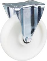 Fiksuotas ratukas, poliamido ratas: 200x50mm, tvirtinimo plokštė 137x115mm, apkrova 350kg, Tente 3478UOR200P63
