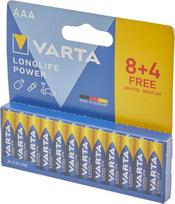 Baterijos AAA/LR03 1.5V 8+4 12 vnt. VT4903121772
